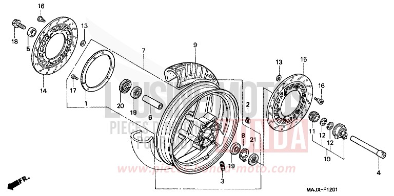 FRONT WHEEL (ST1100A) for Pan-European ABS MIDDY BLUE METTALIC (B162) from 2000
